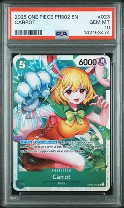 Carrot PSA 10 Super Rare One Piece PRB02 #023 - Image 1