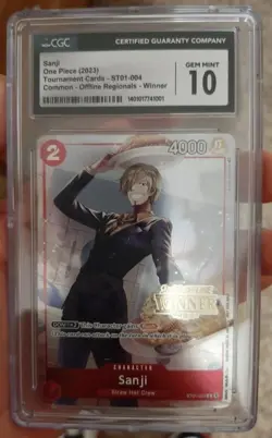 One Piece Offline Regional Winner Sanji CGC 10 Gem Mint prize card very rare - Image 1
