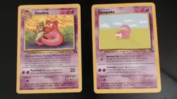 Slowpoke 55/62 & Slowbro 43/62 - Fossil Set - Lot of 2 Pokemon Cards - Played - Image 1
