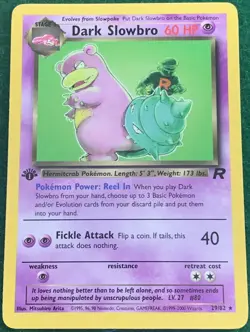 POKEMON Card TEAM ROCKET 1st Edition DARK SLOWBRO #29/82 Black Star Rare NM-MINT - Image 1