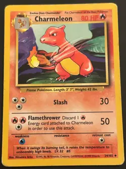Pokemon TCG Charmeleon Uncommon Base Set 24/102 - HP - Image 1