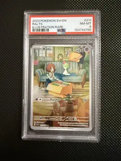 2023 POKEMON SVI EN-SCARLET & VIOLET ILLUSTRATION RARE #211 RALTS PSA 8 - Image 1