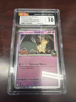 Pokemon Team Rocket’s Mimikyu 087/182 Destined Rivals Prerelease Cosmos CGC 10 - Image 1
