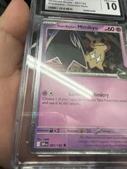 Pokemon Team Rocket’s Mimikyu 087/182 Destined Rivals Prerelease Cosmos CGC 10 - Image 3