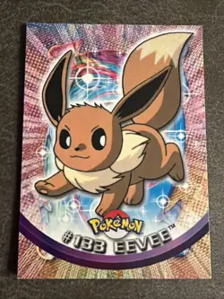 2000 Topps Pokemon TV Animation Edition Series Non Holo #133 Eevee Blue Label - Image 1