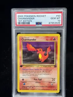Charmander #50 1st Edition Team Rocket 2000 Pokemon PSA 10 🔥 - Image 1