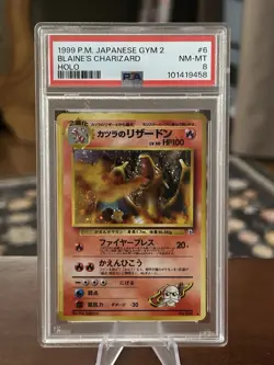1999 Pokemon Blaine's Charizard #6 Gym Expansion 2 Challenge Japanese HOLO PSA 8 - Image 2