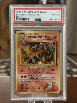1999 Pokemon Blaine's Charizard #6 Gym Expansion 2 Challenge Japanese HOLO PSA 8 - Image 3