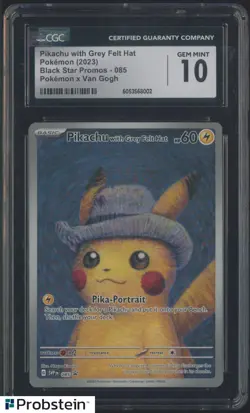 2023 Pokemon x Van Gogh SVP EN Pikachu with Grey Felt Hat #085 BSP CGC 10 - Image 1