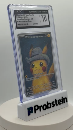 2023 Pokemon x Van Gogh S & V Promos SVP EN #085 Pikachu Grey Felt Hat CGC 10 - Image 2