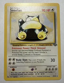Snorlax 27/64 Jungle Non-Holo Rare Pokemon Card WOTC Vintage Near Mint - Image 1