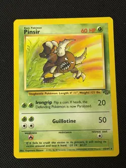 Jungle #25/64 Pinsir Jungle Non-Holo Rare Near Mint Vintage Pokemon Card LP - Image 1