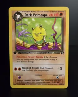 Pokemon TCG - DARK PRIMEAPE - 1ST EDITION - 43/82 - TEAM ROCKET (2000) - LP/NM - Image 1