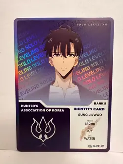 Solo Leveling Card Sung Jinwoo Identity Card Rank S PM SL2E 01 Hunters Associati - Image 1