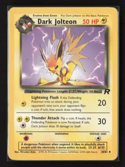Dark Jolteon 38/82 Uncommon Non Holo Team Rocket Pokemon Card - Image 1