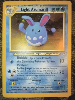 Pokemon Light Azumarill Neo Destiny 13/105 Holo Rare 80 HP Unlimited - Image 1