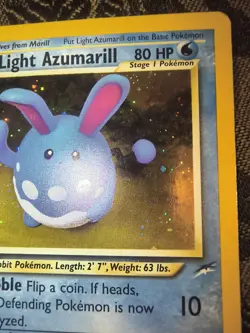 Pokemon Light Azumarill Neo Destiny 13/105 Holo Rare 80 HP Unlimited - Image 4