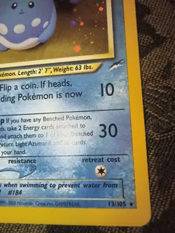 Pokemon Light Azumarill Neo Destiny 13/105 Holo Rare 80 HP Unlimited - Image 5