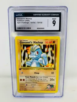 Giovanni's Machop - 1st Ed - 72/132 Gym Challenge - WOTC - Pokemon TCG - CGC 9 - Image 1
