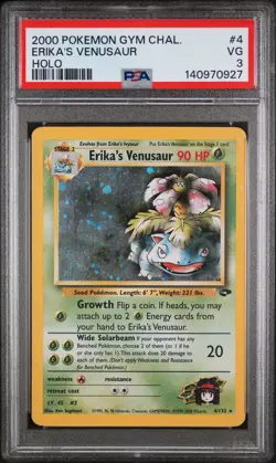 2000 POKEMON GYM CHALLENGE HOLO #4 ERIKA'S VENUSAUR PSA 3 - Image 1