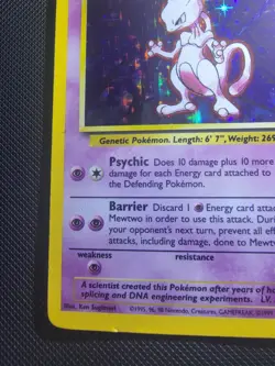 Pokemon TCG Mewtwo Base Set 10/102 Holo 1999-2000 Wizards Vintage WOTC - Image 3