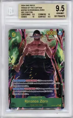 Wings of the Captain Foil Roronoa Zoro Alt Art OP06-118, English, BGS 9.5 - Image 1