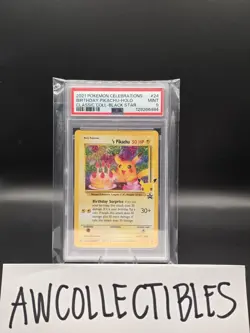 PSA 9 2021 Pokemon Celebrations Birthday Pikachu Holo Classic Coll Black Star 24 - Image 1