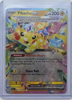 Pokemon Pikachu ex TCG Surging Sparks Double Rare Holo Card 057/191 - Image 1