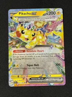 Pokemon TCG Surging Sparks Pikachu EX Double Rare Holo Card 057/191 - Image 1