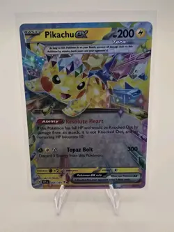 Pokemon TCG Pikachu EX Surging Sparks Double Rare Holo Card 057/191 - Image 1