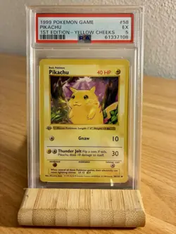 Pikachu YELLOW CHEEKS PSA-5 1st Edition shadowless Base Set Pokemon English TCG - Image 1
