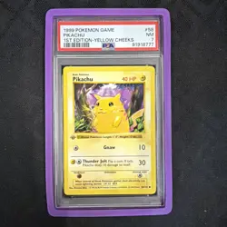 1999 Pokemon Base Set 1st Edition Pikachu 58/102 PSA 7 NM - Image 1
