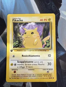 Pokemon TCG Original 1st Edition French Pikachu Base Set Card #58/102 - Image 1
