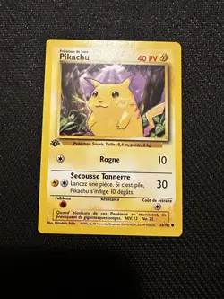 1999 1st Edition Pikachu (French) Base Set 58/102 Pokemon TCG Card Near Mint - Image 1