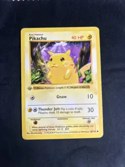 1999 Pokemon Base Set Pikachu Yellow Cheeks 1st Edition #58 - Image 1