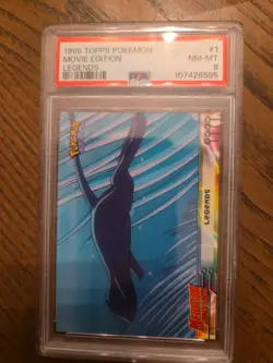 1999 Topps Pokemon The Movie EDT #1 movie Edition Legends (PSA 8 NM-MT!!!) - Image 1
