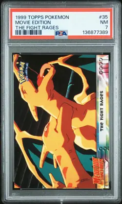 1999 TOPPS POKEMON THE MOVIE EDITION THE FIGHT RAGES #35 MOVIE EDITION PSA 7 - Image 1