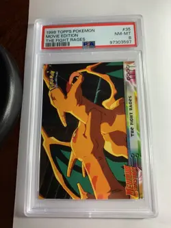 1999 Topps Pokemon Movie Edition #35 The Fight Rages PSA 8 NM-MT - Image 1