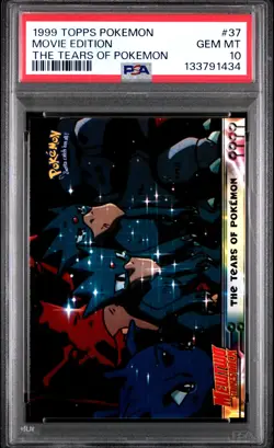 1999 TOPPS POKEMON THE MOVIE EDT THE TEARS OF POKEMON #37 MOVIE EDITION PSA 10 - Image 1