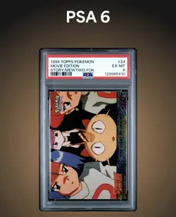 1999 TOPPS POKEMON THE MOVIE EDT THE STORY OF MEWTWO-FOIL MOVIE EDITION PSA 6 - Image 1