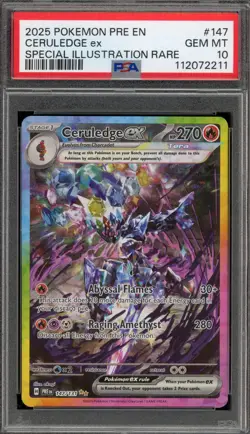 Pokemon Ceruledge ex Prismatic Evolutions Special Illustration Rare #147 PSA 10 - Image 1