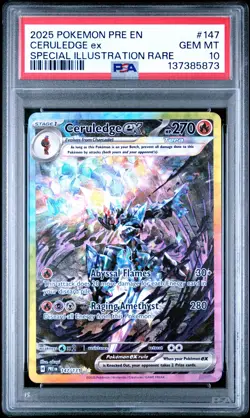 2025 POKEMON PRISMATIC EVOLUTIONS SPECIAL ILLUSTRATION RARE CERULEDGE EX PSA 10 - Image 1