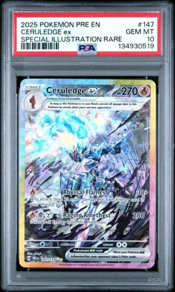 Pokemon Ceruledge ex Prismatic Evolutions Special Illustration Rare #147 PSA 10 - Image 1