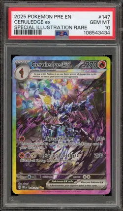 Pokemon Ceruledge ex Prismatic Evolutions Special Illustration Rare #147 PSA 10 - Image 1