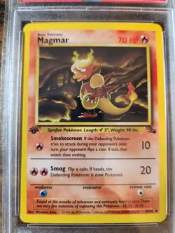 1999 Pokemon Fossil TCG Magmar 1st Edition Uncommon PSA 9 Mint 39/62 - Image 2