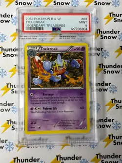 ⚡❄ 2013 Pokemon B&W #63 Toxicroak Legendary Treasures PSA 9 - Image 1