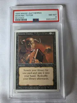 1994 Magic The Gathering Demonic Tutor Revied PSA 8 - Image 1