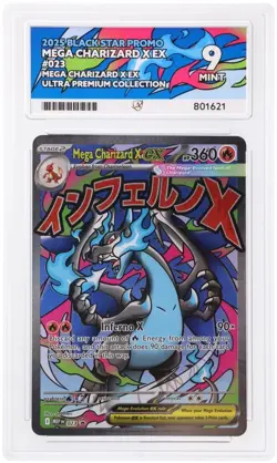 Pokemon TCG Mega Charizard X EX MEP 023 Black Star PROMO ACE 9 MINT Graded - Image 1