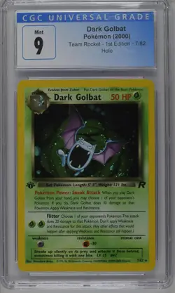 Dark Golbat Pokemon 2000 Team Rocket 1st Edition 6/82 Holo CGC 9 Mint - Image 1