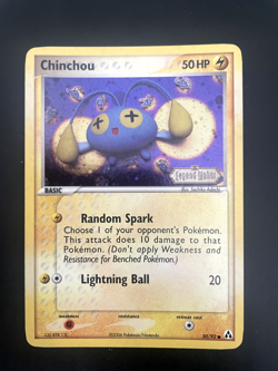 Pokemon Card Chinchou 50/92 Stamped Reverse Holo EX Legend Maker LP - Image 1